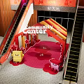 Community Center With Red Archway Flower Decorations Yellow Pink Cartoon Characters Red Carpet And Staircases