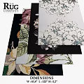 Square Rugs Featuring Floral And Leaf Patterns For Modern Home Decoration