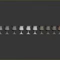 Different Colored Wine Glasses Arranged In A Row On Black Reflective Surface With Reflections