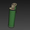 Green Cylindrical Wine Bottle With Beige Wooden Lid And Wine Glass