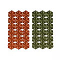 Red And Green Decorative Partitions With Clover Patterned Design For Interior Decoration 3d model