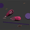 Pink Ice Skates And Purple Hockey Stick With Puck Snowflakes And Orange Decorations