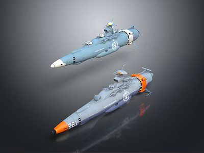 Two Different Colored 3D Model Spacecraft With Detailed Aerospace Design For Cosmic Missions 3d model