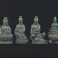 Traditional Hand Carved Buddha Sculptures In Sitting Posture With Intricate Details