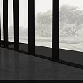 Modern White Display Cabinet Shelf With Glass Showcase And Textured Exhibit Inside