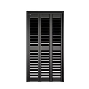 Black Solid Wood Louver Door 3d model