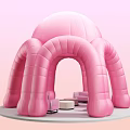 Pink Inflatable Tent Modern Interior Design With Sofa And Small Table 3d model