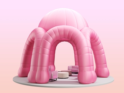 Inflatable Tent Shaped Tent Roadshow Tent Inflatable Sofa Big Tent Arch Tent 3d model