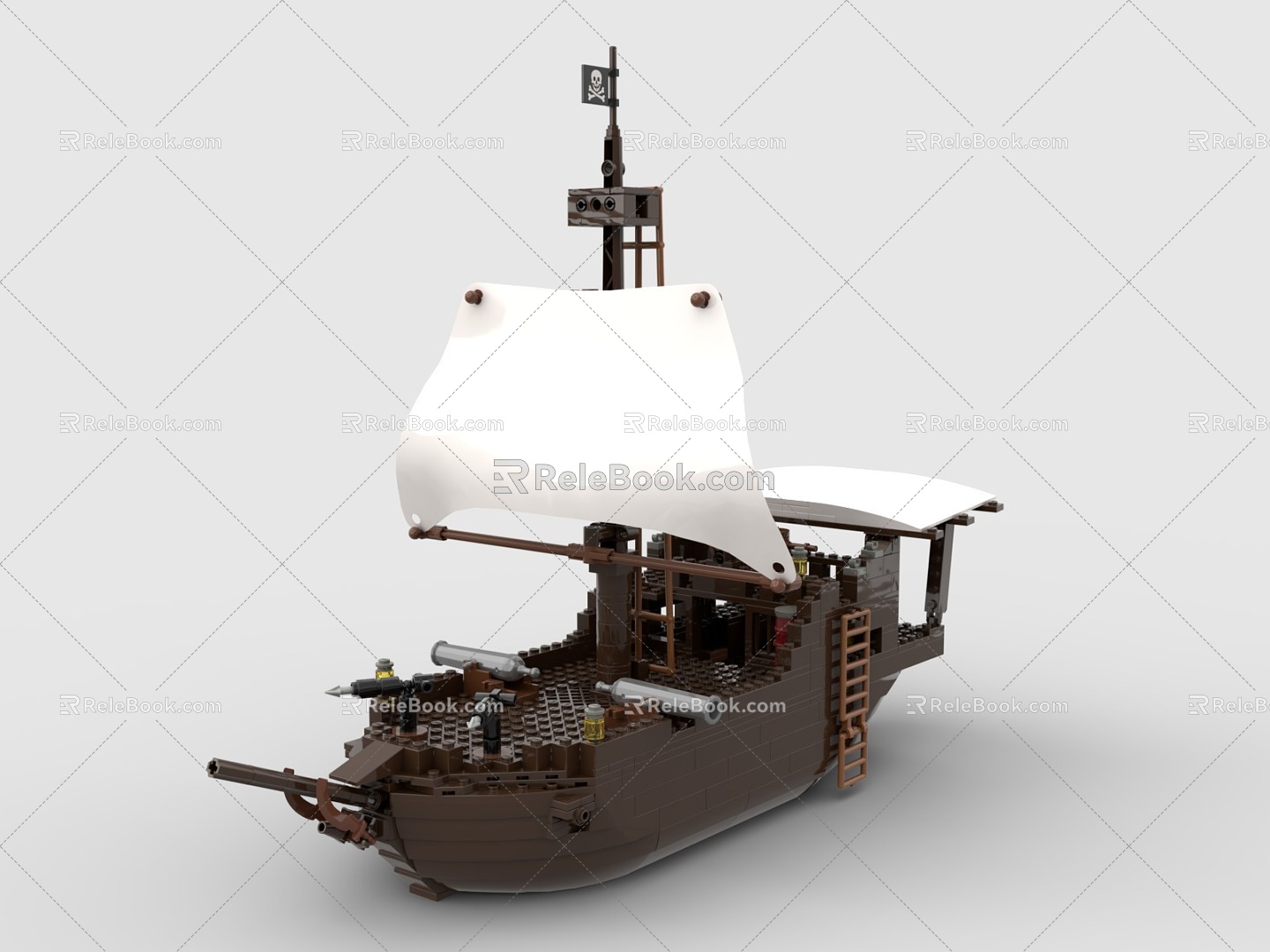 LEGO toy blocks sailing pirate ship ship 3d model