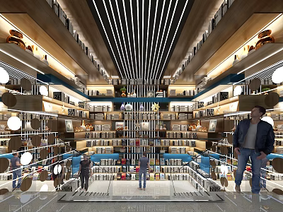 Modern Exhibition Hall Interior With Spacious Layout Multi Level Shelves And Displayed Items 3d model