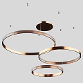 Modern Gold Circular Pendant Lights With Multi Layer Hanging Design 3d model
