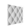 Button Tufted Upholstered Wall Panel With Diamond Pattern Soft Fabric Interior Decor Design 3d model