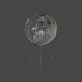 Futuristic Spherical Robot With Metallic Surface Antennas And Green Smiley