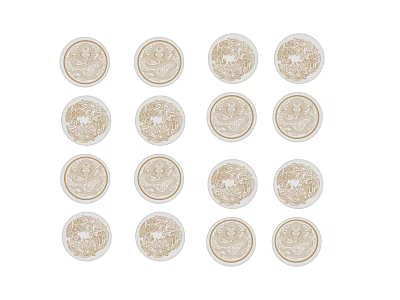 Decorative Ornament Set With Round Patterned Design For Home Decor 3d model