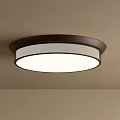Round Flush Mount Ceiling Light With White Lampshade And Dark Frame Modern Design 3d model
