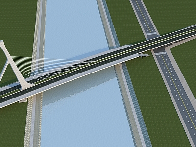 bridge suspension cable bridge highway bridge model