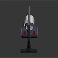 Modern Home Vacuum Cleaner With Sleek Design Efficient Cleaning And Red Accents