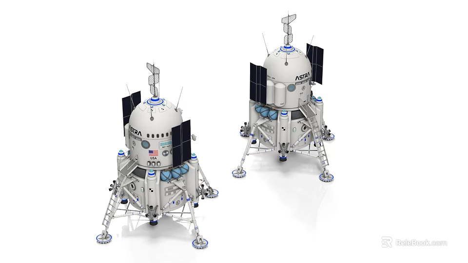 Advanced Industrial Lander Equipment With Solar Panels Antennas And Landing Legs 3d model 