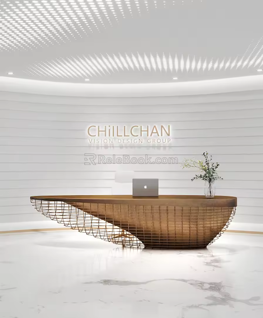 Modern Reception Desk Company Front Desk 3d model