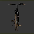 Black And Green Rockrider Mountain Bike With Brown Tires And Orange Reflectors