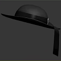 Gray Wide Brim Hat With Dark Band Stylish Design For Casual Wear