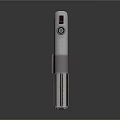 Shiny Metal Cylindrical Mechanical Component With Textured Surface And Protruding Knob
