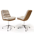 Modern Office Chairs With Padded Seats Metal Base And Swivel Wheels Design