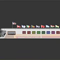 Ship With Flags Of Various Nations And Stylish White Exterior
