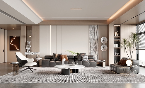 modern living room 3d model