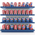 Assorted Carbonated Soft Drink Cans Including Coca-Cola Pepsi And Fanta