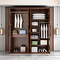 Modern Solid Wood Wardrobe With Multiple Storage Compartments For Organizing Clothes Beddings Bags And Shoes