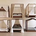 Various Bed Canopy Designs For Bedroom With Wooden Frames And Soft Curtains