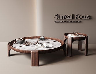 The combination of the silent wind tea table 3d model