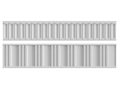 Long White Decorative Panels With Uniform Grooves For Interior Design 3d model