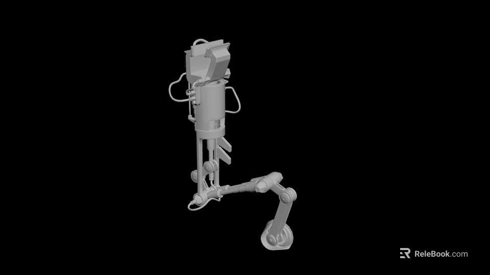 Robotic Mechanical Arm 3D Model With Articulated Joints And Industrial Structure 3d model 