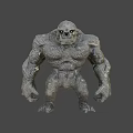 Muscular Game Movie Character With Stone Like Skin And Skull Head Design