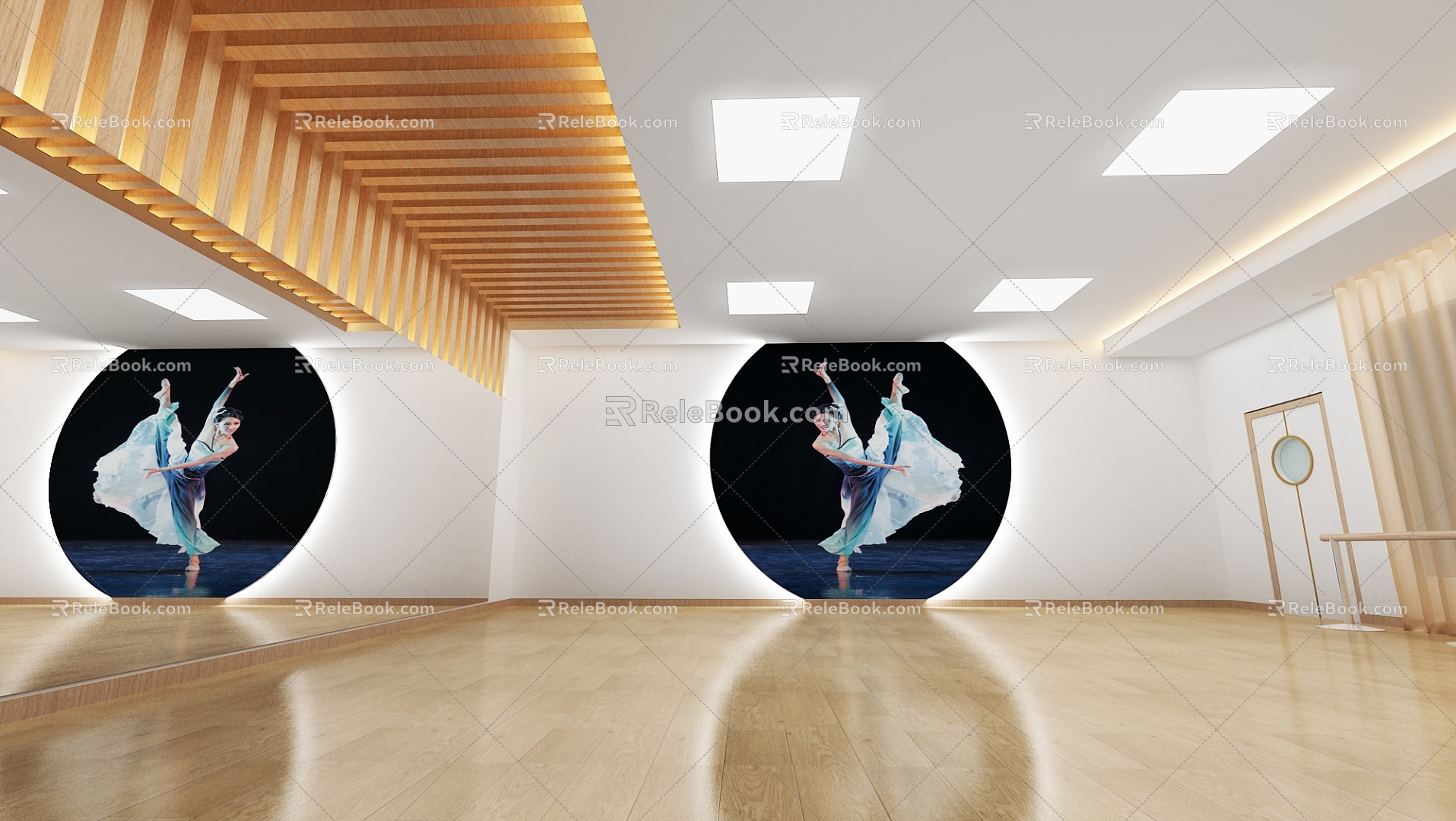 Modern Dance Studio Booth Exhibition Hall 3d model