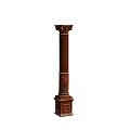 Ancient Architecture Wooden Column With Intricate Carved Patterns And Classic Design