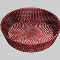 Stylish Red Woven Circular Basket Decorative Ornament Set for Home Decoration