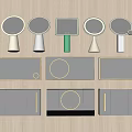 Modern Mirror Cabinet Desktop Mirror 3d model