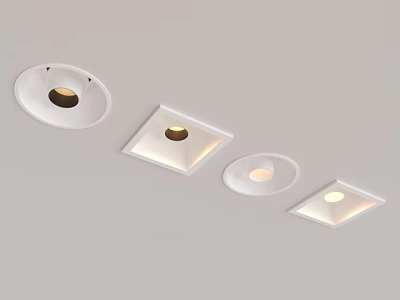 Modern Recessed LED Downlights And Spotlights With Round Square Ceiling Lighting Designs 3d model