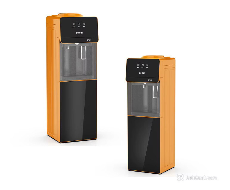 Modern Orange And Black Water Dispensers For Home Daily Use Appliances 3d model 