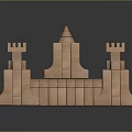 Wooden Castle Shape Building Blocks Construction Set With Tower And Wall Structures For Kids
