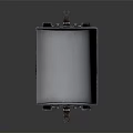 Rustic Metal Cart With Square Bucket And Wheels On Dark Reflective Surface