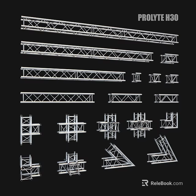 Decorative Ornament Set Featuring Various Geometric Metal Frames and Truss Structures 3d model 
