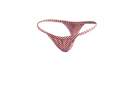 Red And White Striped Women's Underwear With Lightweight Fabric And Comfortable Fit 3d model
