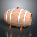 Traditional Wooden Barrel With Metal Hoops Wooden Legs Bung And Tap