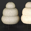Modern Paper Floor Lamps Layered Bulbous Design With Soft Lit Glow