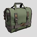 Green Canvas Utility Bag For Daily Use With Adjustable Straps Buckle Closures And Rope Detail
