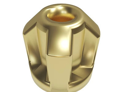 High Quality Golden Hexagonal Mechanical Nut Part With Smooth Surface Design 3d model